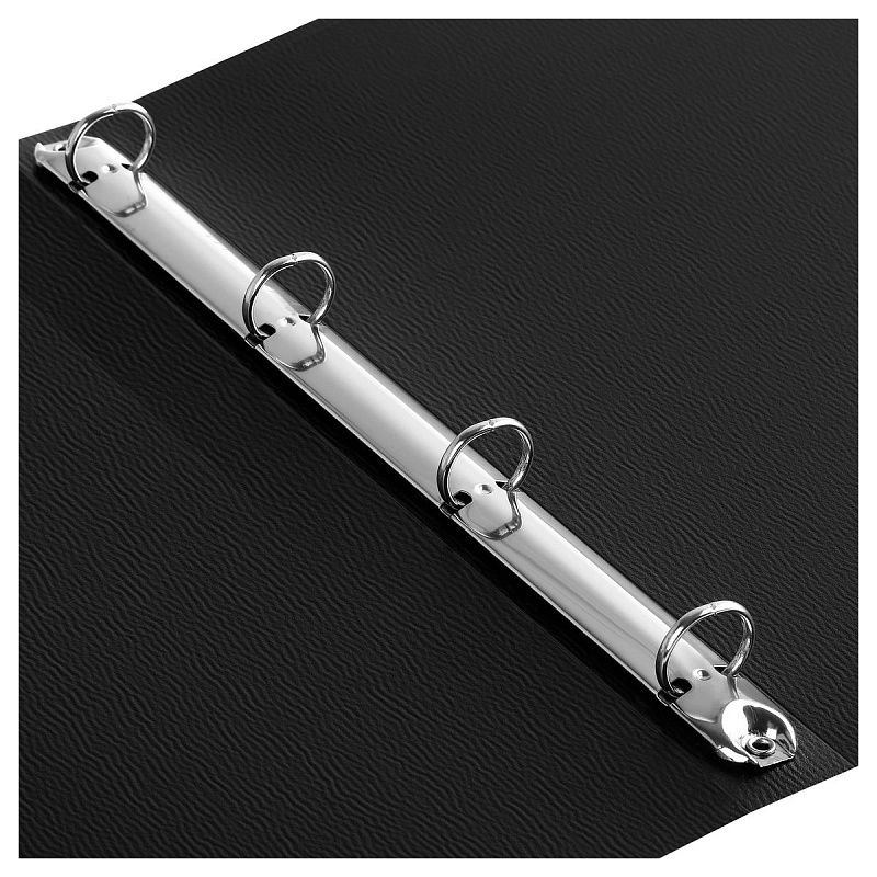 Папка на 4 кольцах OfficeSpace А3, 27мм, 800мкм, горизонтальная, пластик, черная 