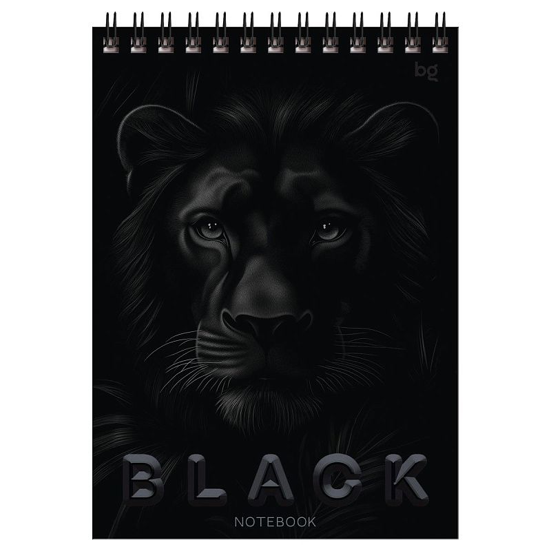Блокнот А5 40л. на гребне BG "Just black"
