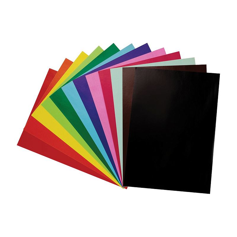 Цветная бумага самоклеящаяся А5, Мульти-Пульти, 12л., 12цв., в папке с европодвесом, "Енот в волшебном мире"