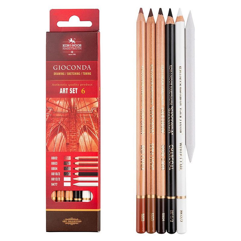 Набор графических материалов в карандаше Koh-I-Noor "Gioconda 9035", 6шт., картон. упак., европодвес