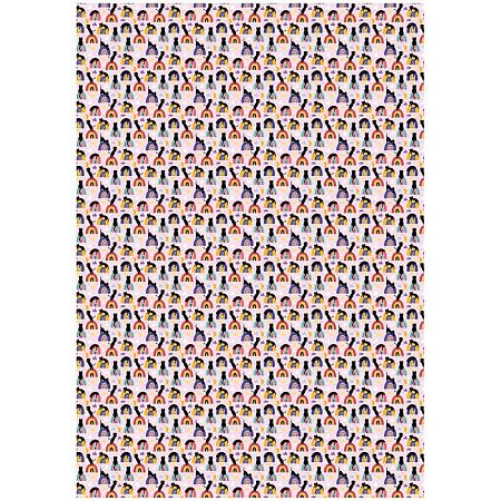 Упаковочная бумага глянц. 70*100см, MESHU "Black cats", 90г/м2