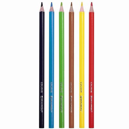 Карандаши цветные BRAUBERG PREMIUM, 6 цветов, пластиковые, трехгранные, грифель мягкий 3 мм, 181660