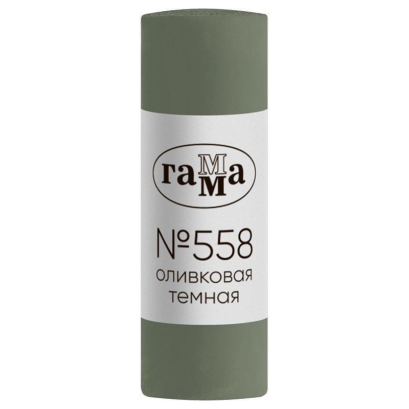 Пастель художественная Гамма, оливковая темная № 558, штучная, картон. упаковка