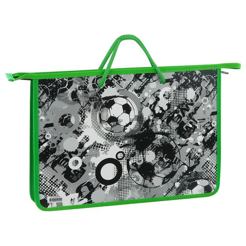 Папка с ручками А4 ArtSpace "Football", пластик, на молнии, 45мм 