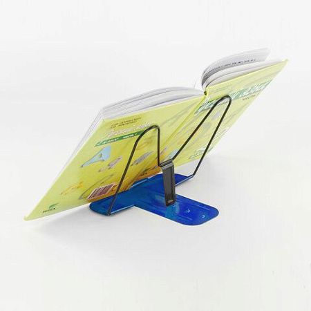 Подставка для книг синяя металлическая ЮНЛАНДИЯ ПРЕМИУМ, 237823. 