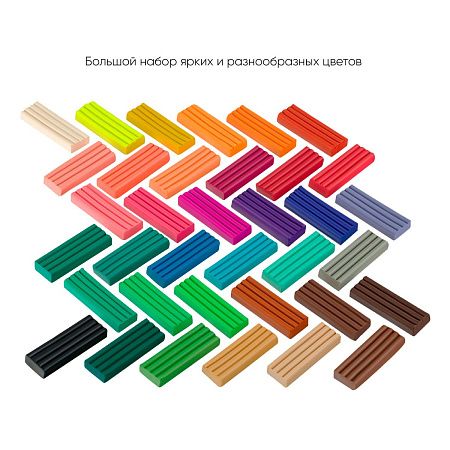 Пластилин Гамма "Классический", 36 цветов, 720г, со стеком, картон. упаковка