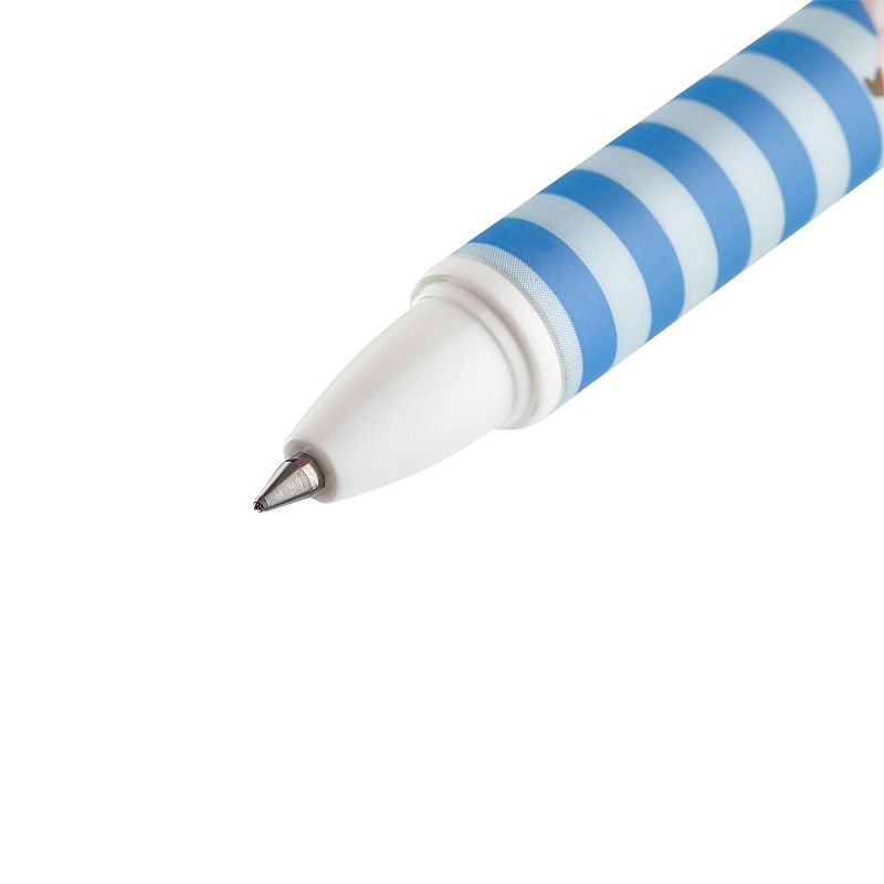 Ручка гелевая стираемая автоматическая MESHU "Funny friends" синяя, 0,5мм, корпус ассорти, с топпером 