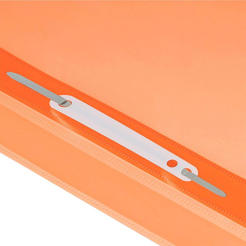 Папка-скоросшиватель пластик. перф. СТАММ "Сияние" А4, 180мкм, оранжевый с прозр. верхом 