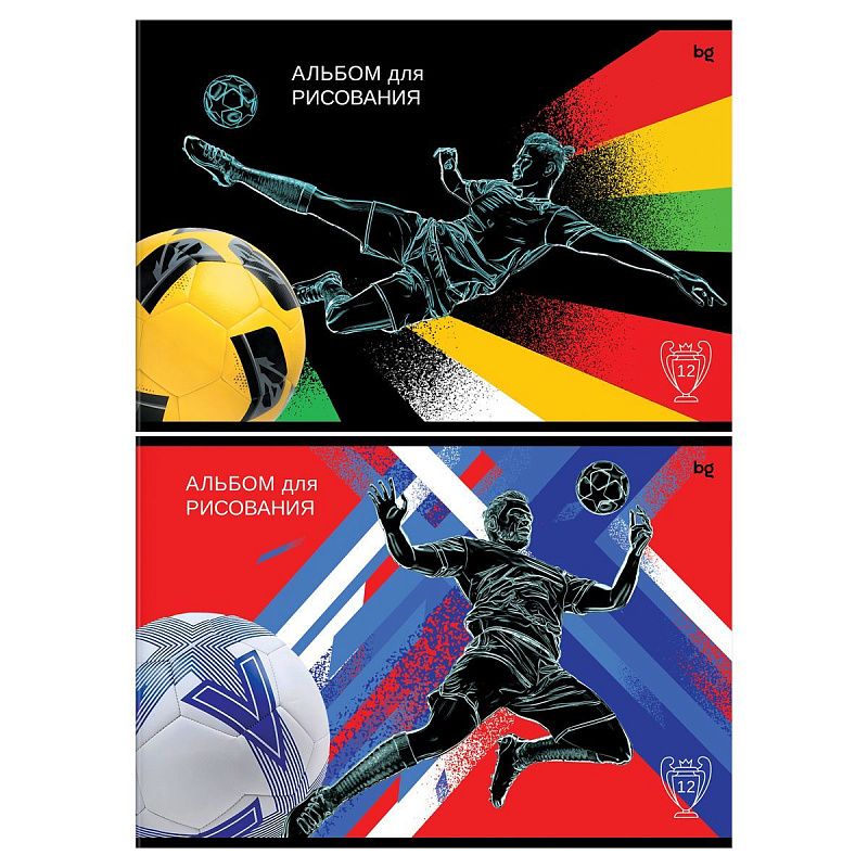 Альбом для рисования 12л., А4, на скрепке BG "Футбол"