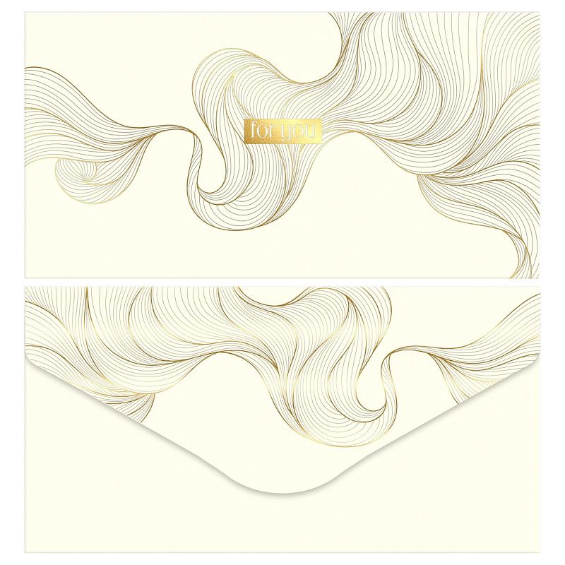 Конверт для денег MESHU "Gold flower" 85*164мм, матовая ламинация, фольга, 4 дизайна