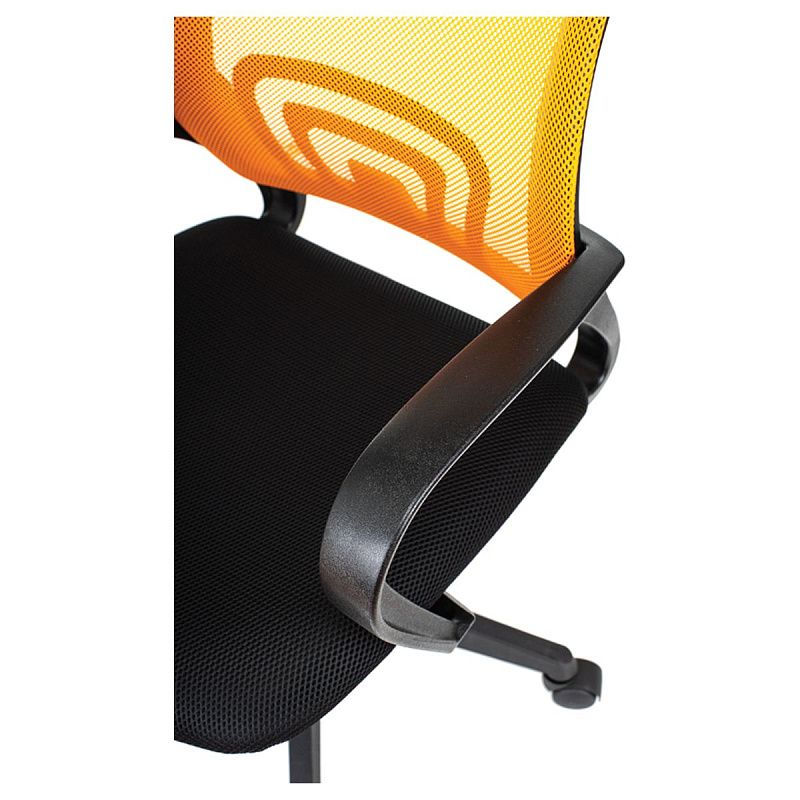 Кресло оператора Helmi HL-M95 (695) "Airy", спинка сетка оранжевая/сиденье ткань TW черная, механизм качания