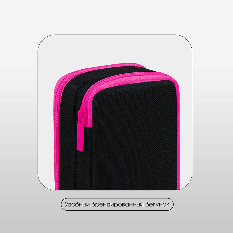 Пенал 2 отделения, 205*80*55 Berlingo "Never or ever", полиэстер, внутренний органайзер, магнит 