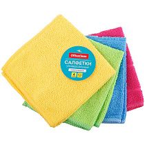Салфетки для уборки OfficeClean "Универсальные", набор 4шт., микрофибра, 25*25см