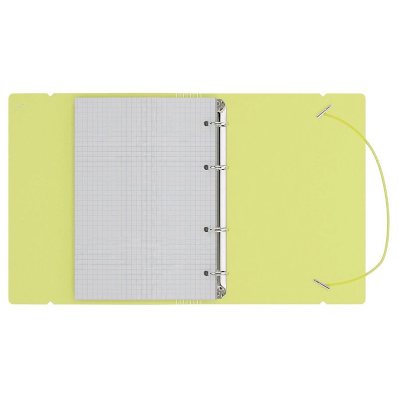 Тетрадь на кольцах А5, 120л., BG "Neon", пластиковая обложка, желтый, с резинкой