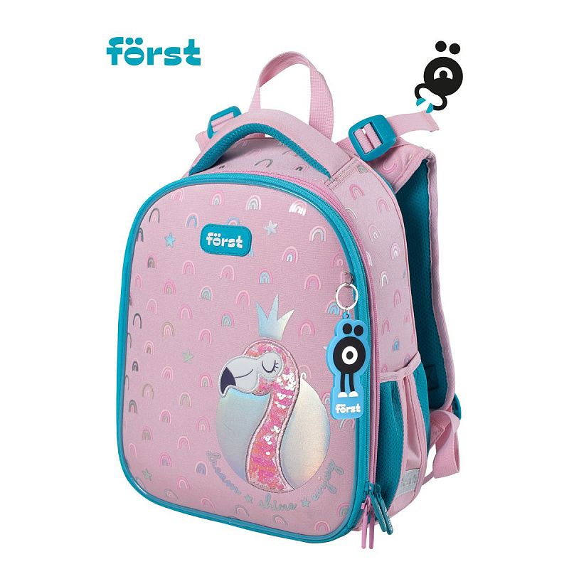 Ранец Först F-Top "Shiny flamingo" 36*28*15см, 2 отделения, 2 кармана, анатомическая спинка 