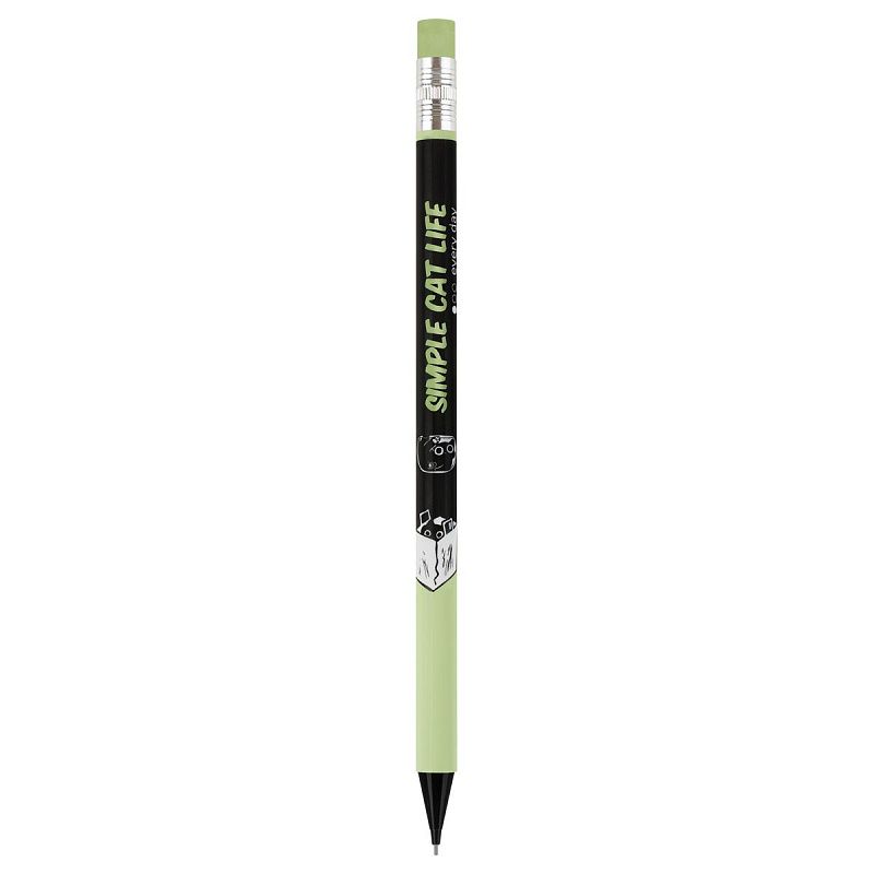 Карандаш механический MESHU "Meowsy", печать на корпусе, с ластиком, 0,7мм, ассорти 