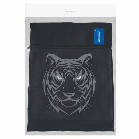 Мешок для обуви BRAUBERG, с петлёй, карман на молнии, 47х37 см, "Tiger", 271610 