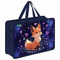 Папка на молнии с ручками BRAUBERG KIDS А4, 1 отделение, пластик, 100 мм, "Fairy fox", 273375
