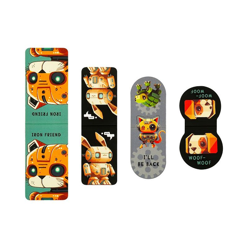 Закладки магнитные для книг, 4шт., MESHU "Iron friend", матовая ламинация 