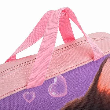 Папка на молнии с ручками BRAUBERG А4, 1 отделение, полиэстер, 80 мм, Paw prints, 273300 