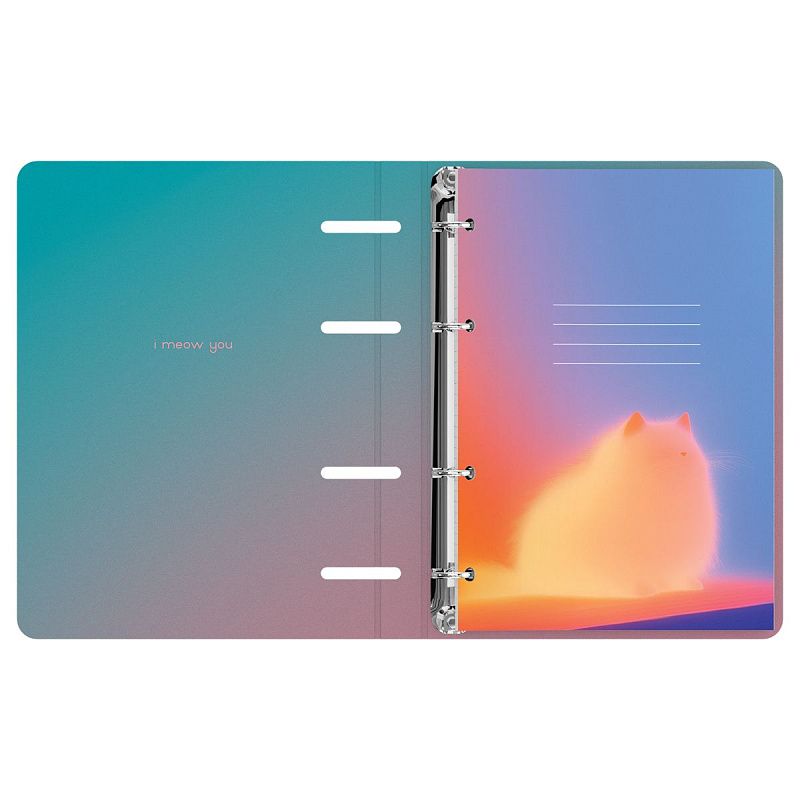Тетрадь на кольцах А5, 120л., BG "Meow", картон, soft-touch ламинация