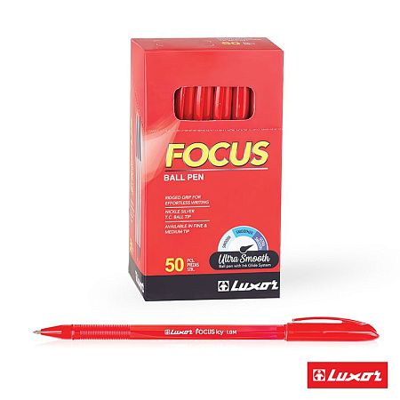 Ручка шариковая Luxor "Focus Icy" красная, 1,0мм 