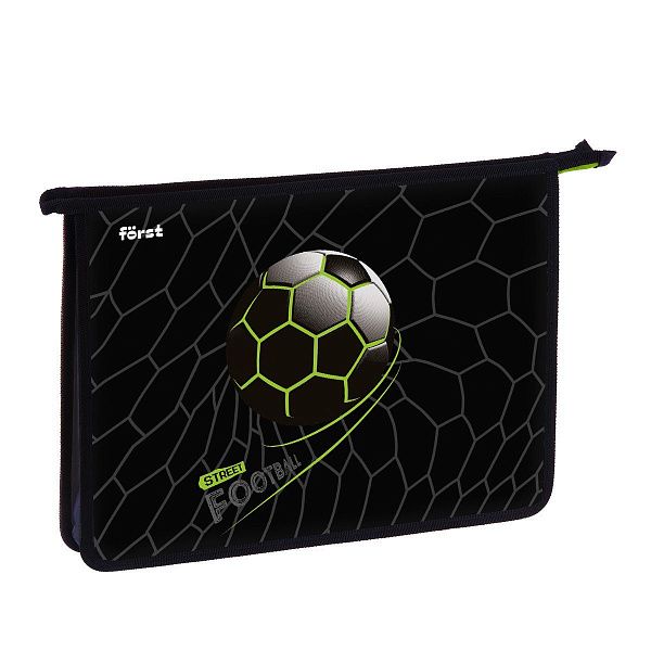 Папка для тетрадей 1 отделение, А4 Först "Street Football" , 340*245*40 мм, пластик, на молнии