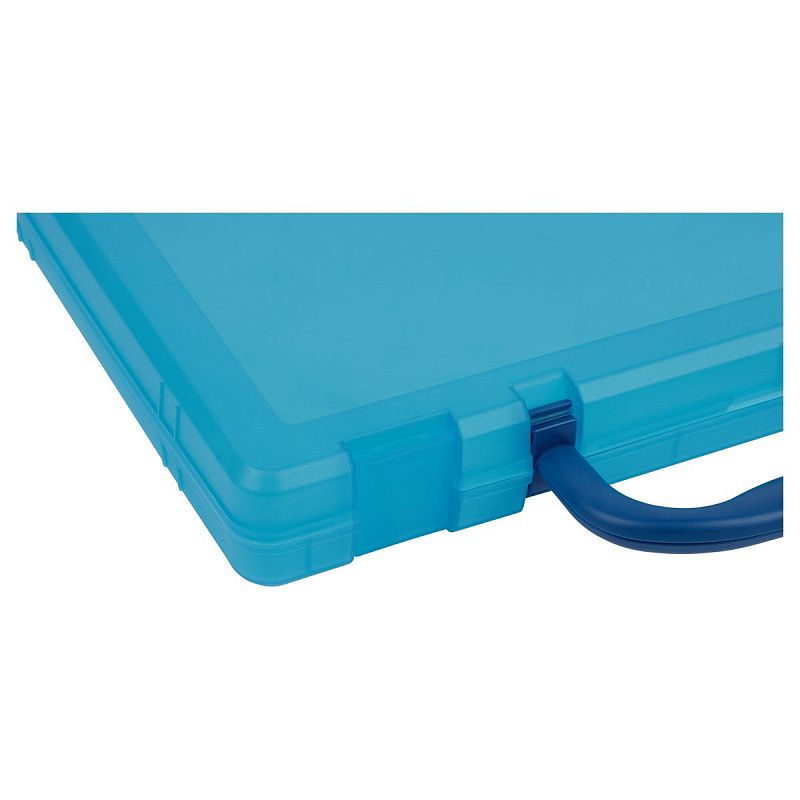 Портфель-кейс 1 отделение СТАММ, А4, 275*375*57мм, на защелках, тонированный голубой 