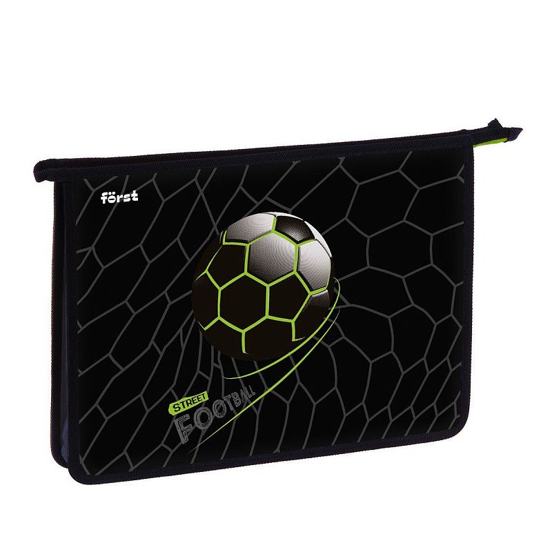 Папка для тетрадей 1 отделение, А4 Först "Street Football" , 340*245*40 мм, пластик, на молнии