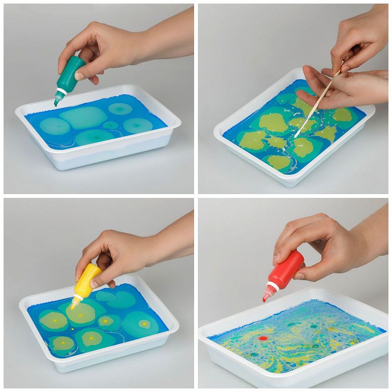 Набор для рисования на воде ТРИ СОВЫ "Краски Эбру", 5 цветов, А5, картонная коробка