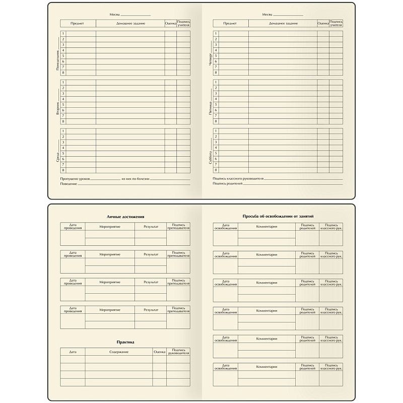 Дневник 1-11 кл. 48л. (твердый) BG "Mix-6. Универсальный", soft-touch ламинация