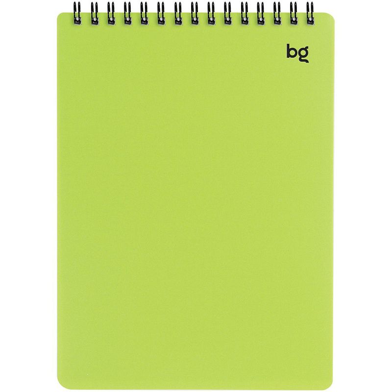 Блокнот А5 60л. на гребне BG "Neon", салатовая пластиковая обложка, тиснение фольгой