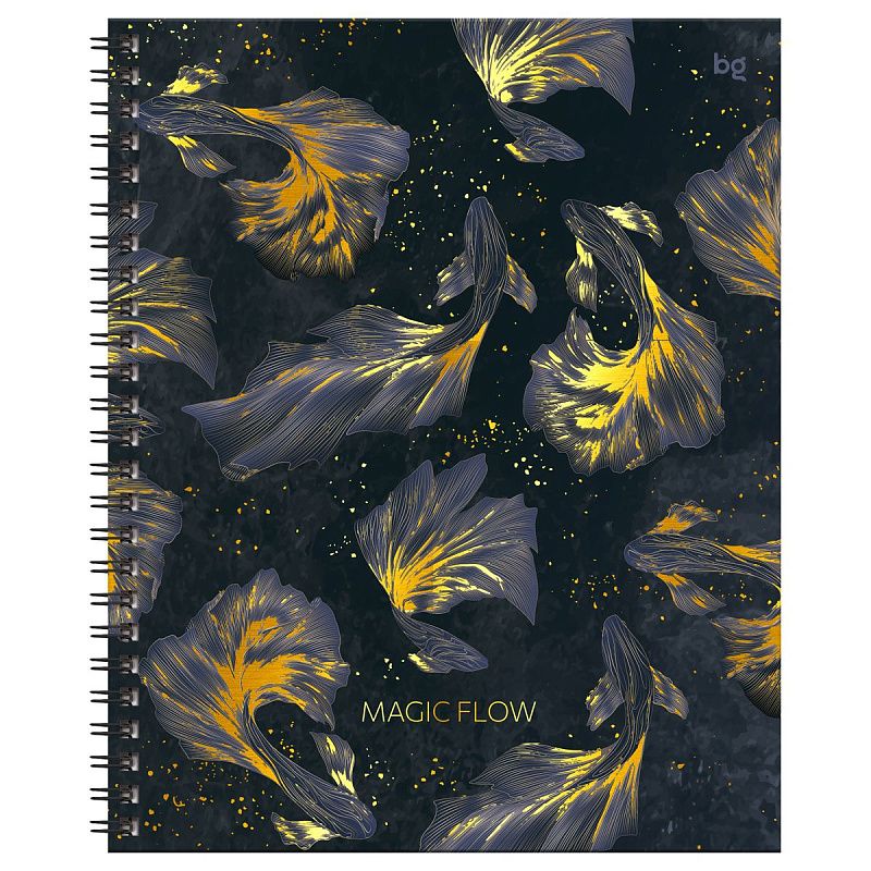 Тетрадь 120л., А5, клетка на гребне BG "Magic flow", глянцевая ламинация, тиснение фольгой, твердая обложка