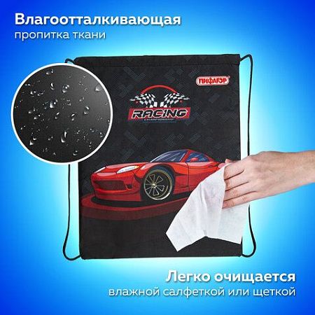 Мешок для обуви ПИФАГОР, 1 отделение, 42х34 см, "Rocket car", 271605 