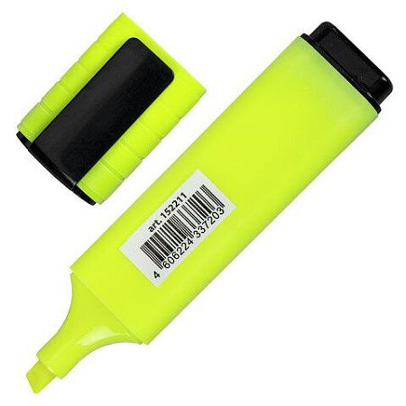 Текстовыделитель BRAUBERG "ORIGINAL NEON", ЖЕЛТЫЙ, линия письма 1-5 мм, 152211 