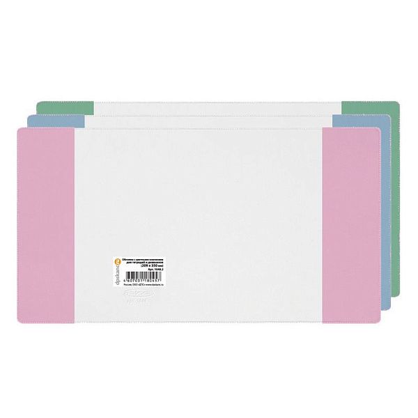 Обложка 209*350 для дневников и тетрадей, ДПС, ПВХ 110мкм, цветной клапан, ШК
