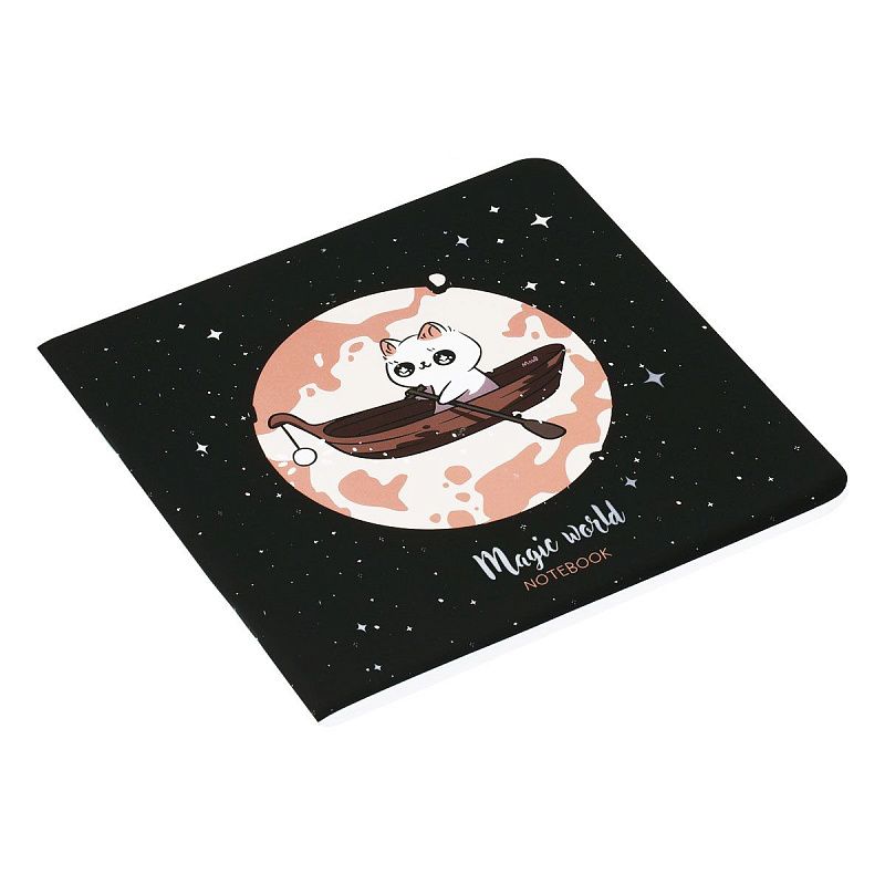 Записная книжка 170*170 мм 40л. на скрепке MESHU "Magic world", soft-touch ламинация, тиснение фольгой, блок без линовки, 80г/м2