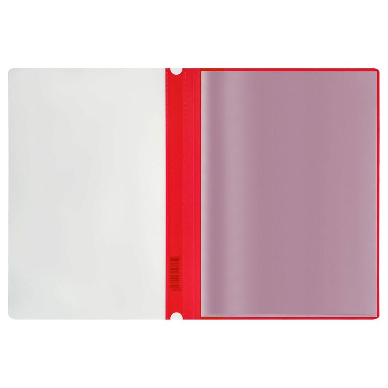 Папка-скоросшиватель с 10 вкладышами СТАММ с перфорацией, А4, 160мкм, пластик, красная 