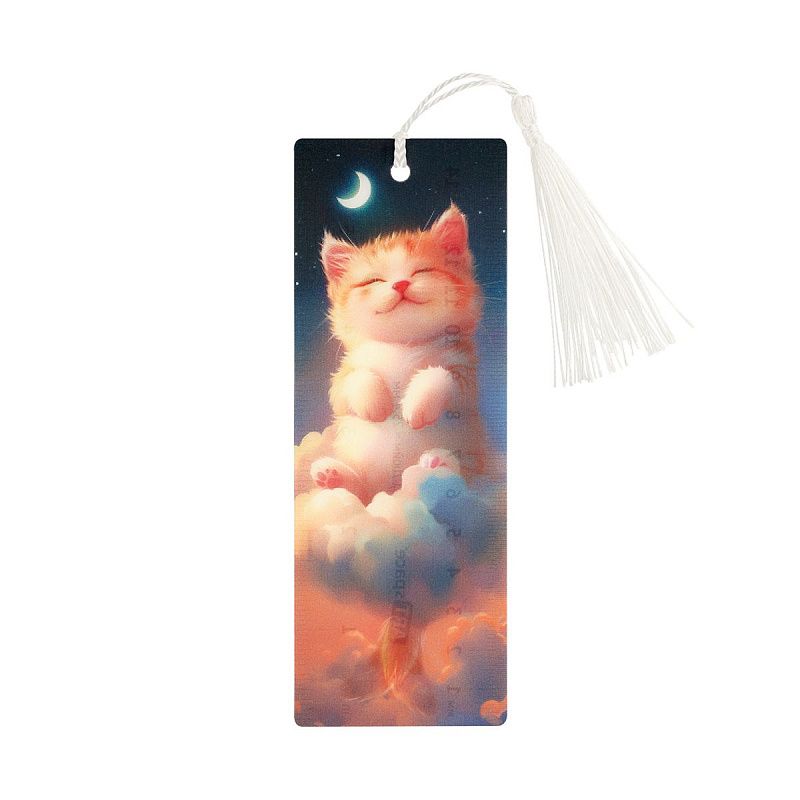 Закладка для книг 3D с линейкой, 150*55мм, ArtSpace "Cute kitten", декоративный шнурок 