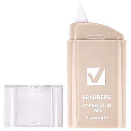 Корректирующая лента BRAUBERG COMPACT PASTEL, 5 мм х 6 м, корпус ассорти, блистер, 272495