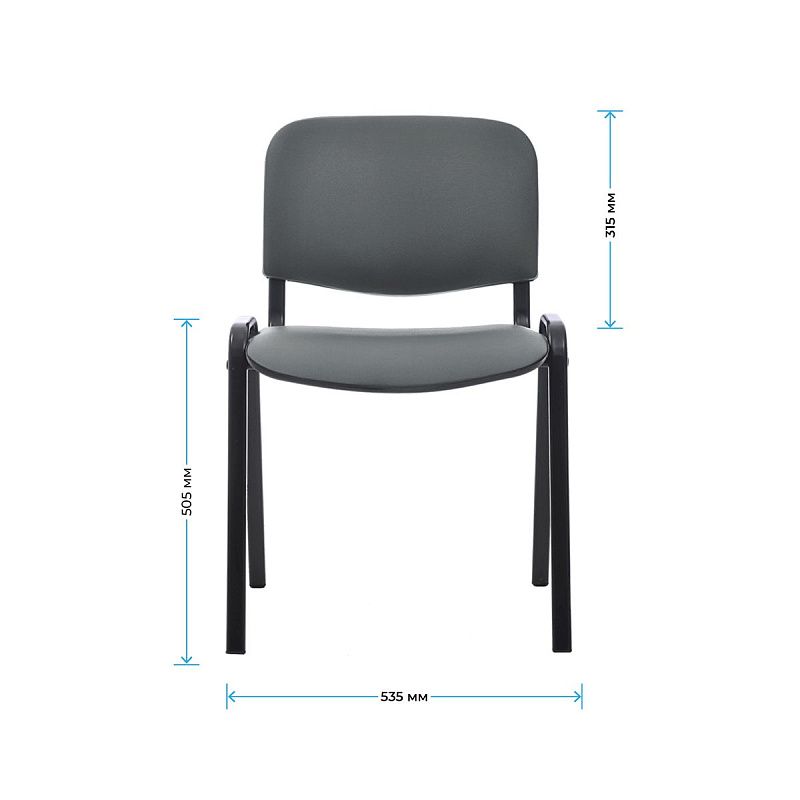 Стул Helmi HL-F01 "Изо", каркас черный, обивка кожзам серый