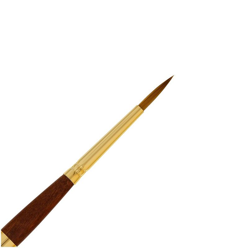 Кисть художественная синтетика имитация колонка "Классика", двухсторонняя, круглая №3, круглая  №6, складная ручка