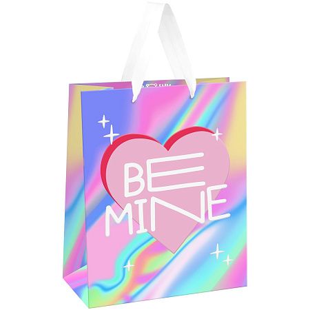 Пакет подарочный 11*14*6,5см MESHU "Love",  матовая ламинация