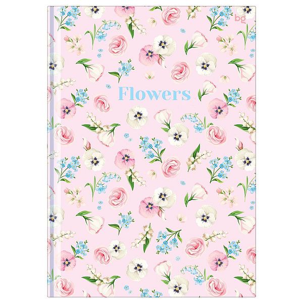 Бизнес-блокнот А5, 80л., евроформат, BG "Россыпь лепестков", матовая ламинация, выб. лак