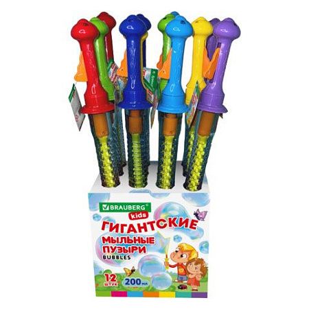 Мыльные пузыри ГИГАНТСКИЕ, 200 мл, дисплей, BRAUBERG KIDS, 666206