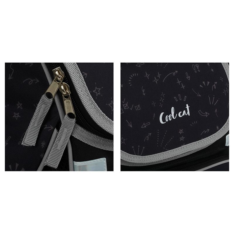 Ранец ArtSpace Junior "Cat on black" 37*28*21см, 1 отделение, 3 кармана, анатомическая спинка 