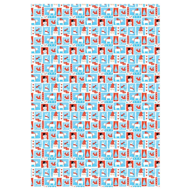 Упаковочная бумага глянц. 70*100см, MESHU "Happy New Year", 80 г/м2, ассорти, 4 дизайна