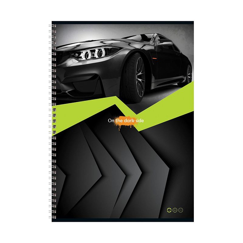 Тетрадь 96л., А4, клетка, на гребне BG "Real man", неоновый пантон