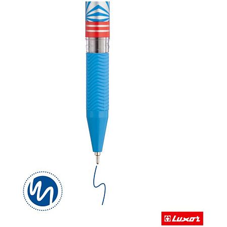 Ручка шариковая Luxor "Uniflo" синяя, 0,7мм, грип 