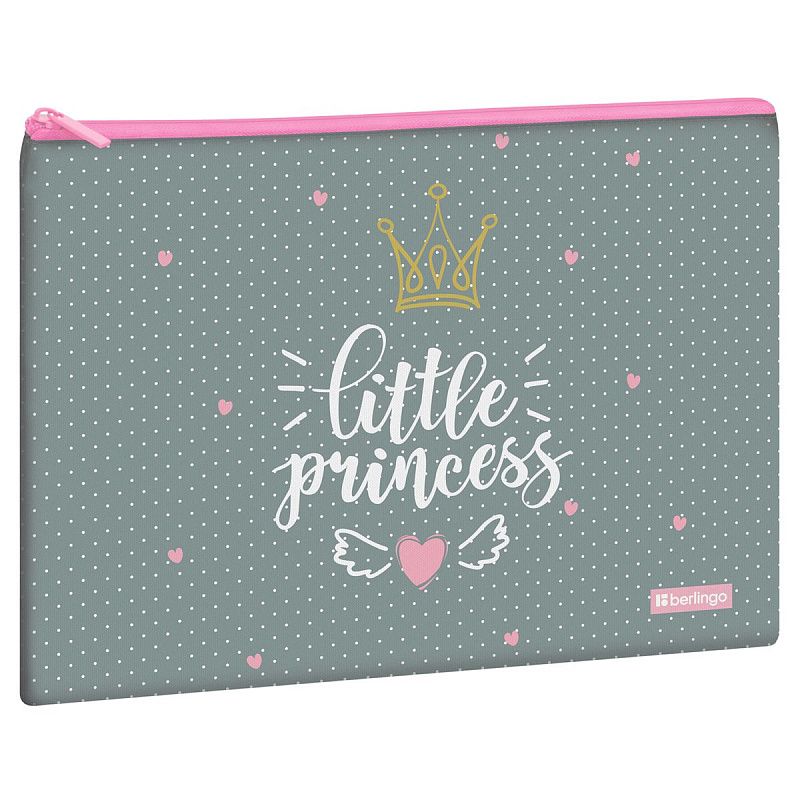 УЦЕНКА - Папка текстильная 1 отделение, А4 Berlingo "Princess", 335*245мм, полиэстер, на молнии (осн 352015)